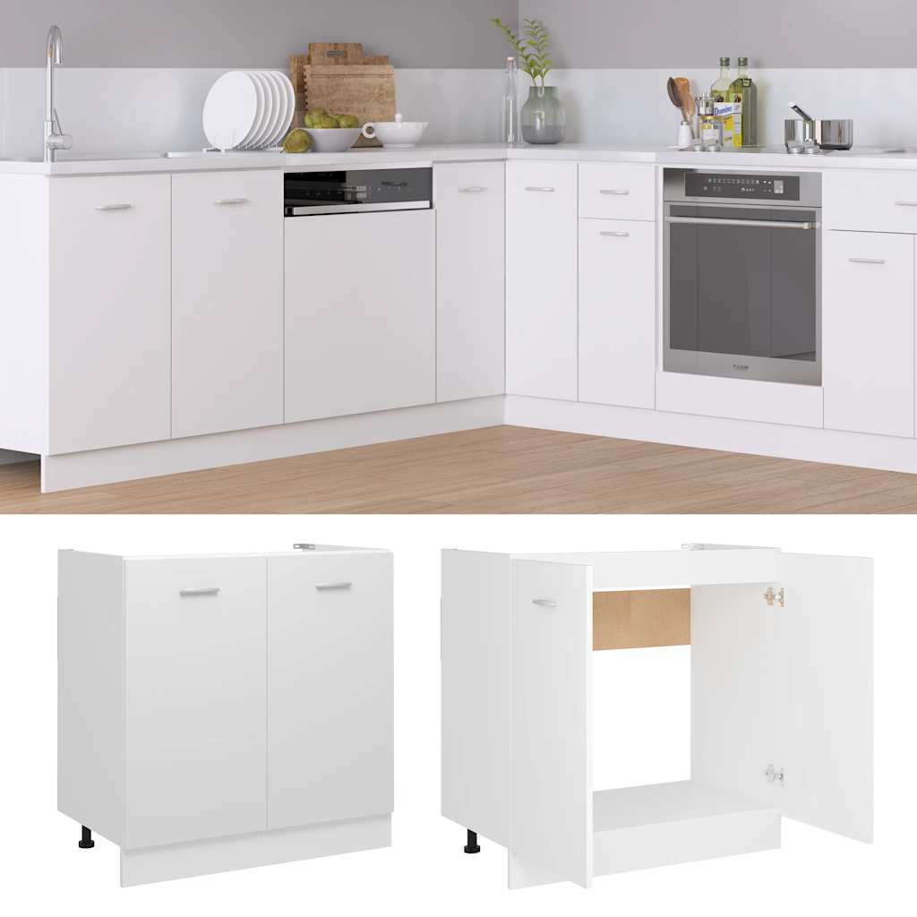 vidaXL Spülenunterschrank Lyon Weiß 80x46x81,5 cm Holzwerkstoff