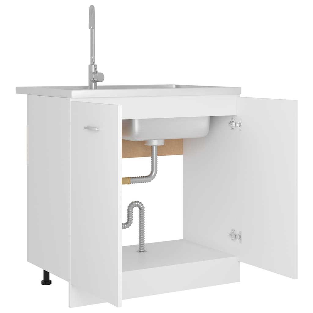 vidaXL Spülenunterschrank Lyon Weiß 80x46x81,5 cm Holzwerkstoff