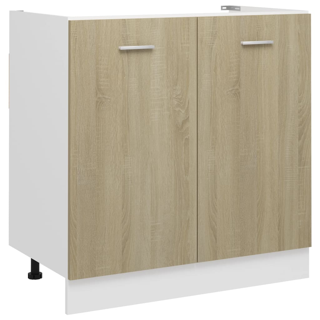 vidaXL Spülenunterschrank Sonoma-Eiche 80x46x81,5 cm Holzwerkstoff