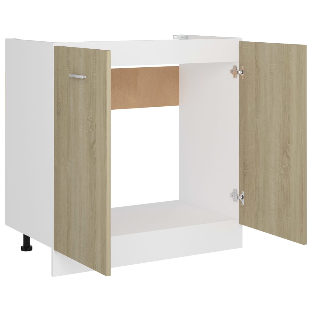 vidaXL Spülenunterschrank Sonoma-Eiche 80x46x81,5 cm Holzwerkstoff