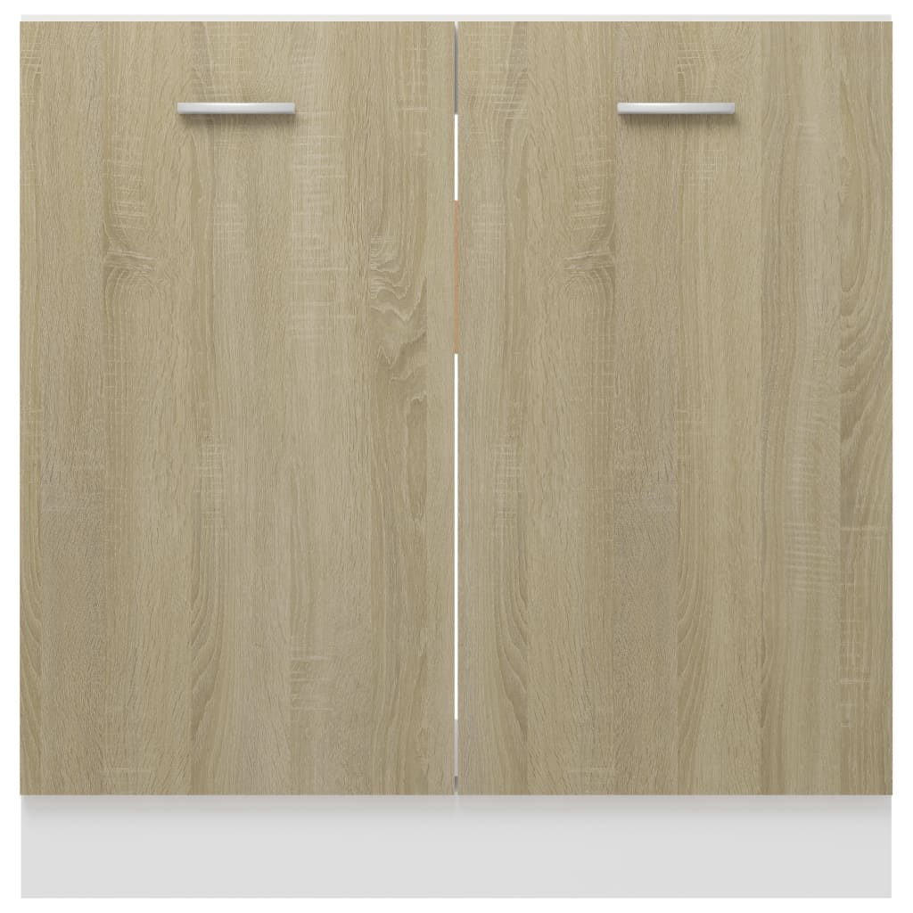 vidaXL Spülenunterschrank Sonoma-Eiche 80x46x81,5 cm Holzwerkstoff