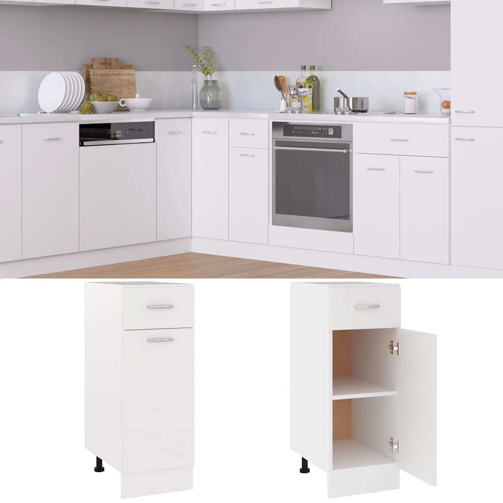 vidaXL Schubunterschrank Lyon Weiß 30x46x81,5 cm Holzwerkstoff