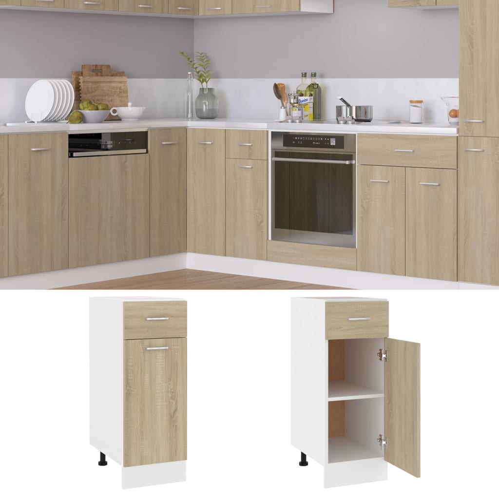 vidaXL Schubunterschrank Lyon Sonoma-Eiche 30x46x81,5 cm Holzwerkstoff