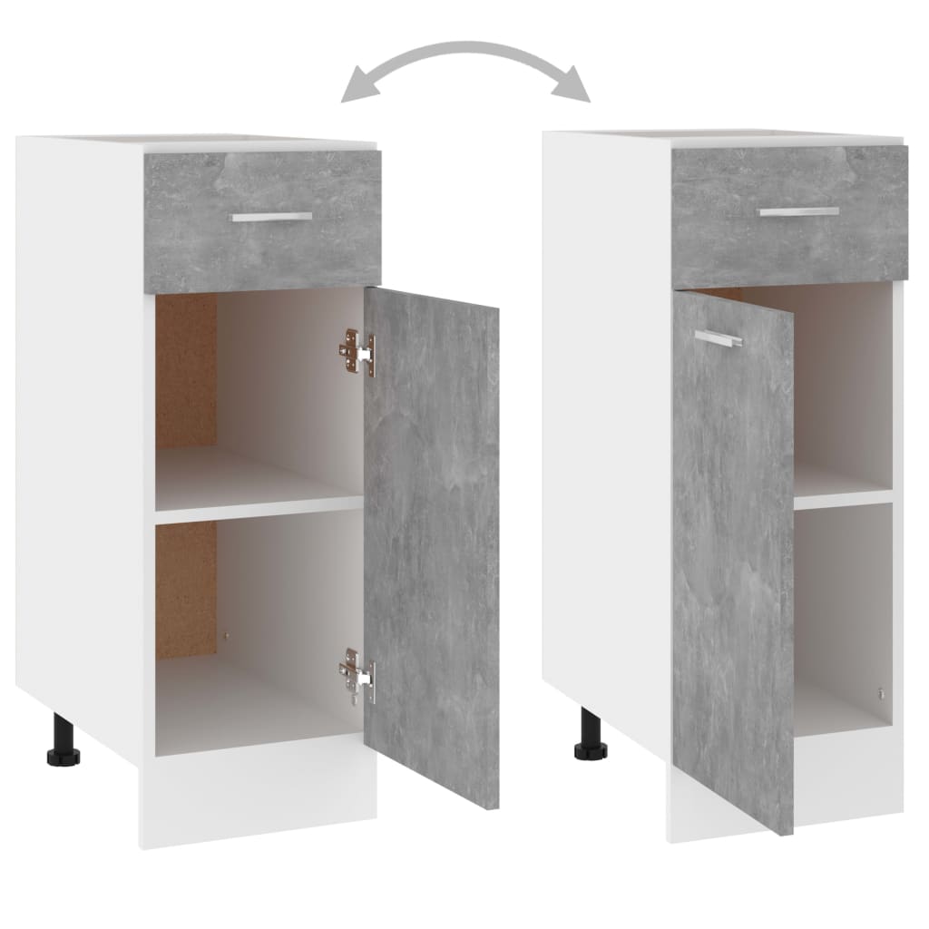 vidaXL Schubunterschrank Lyon Betongrau 30x46x81,5 cm Holzwerkstoff