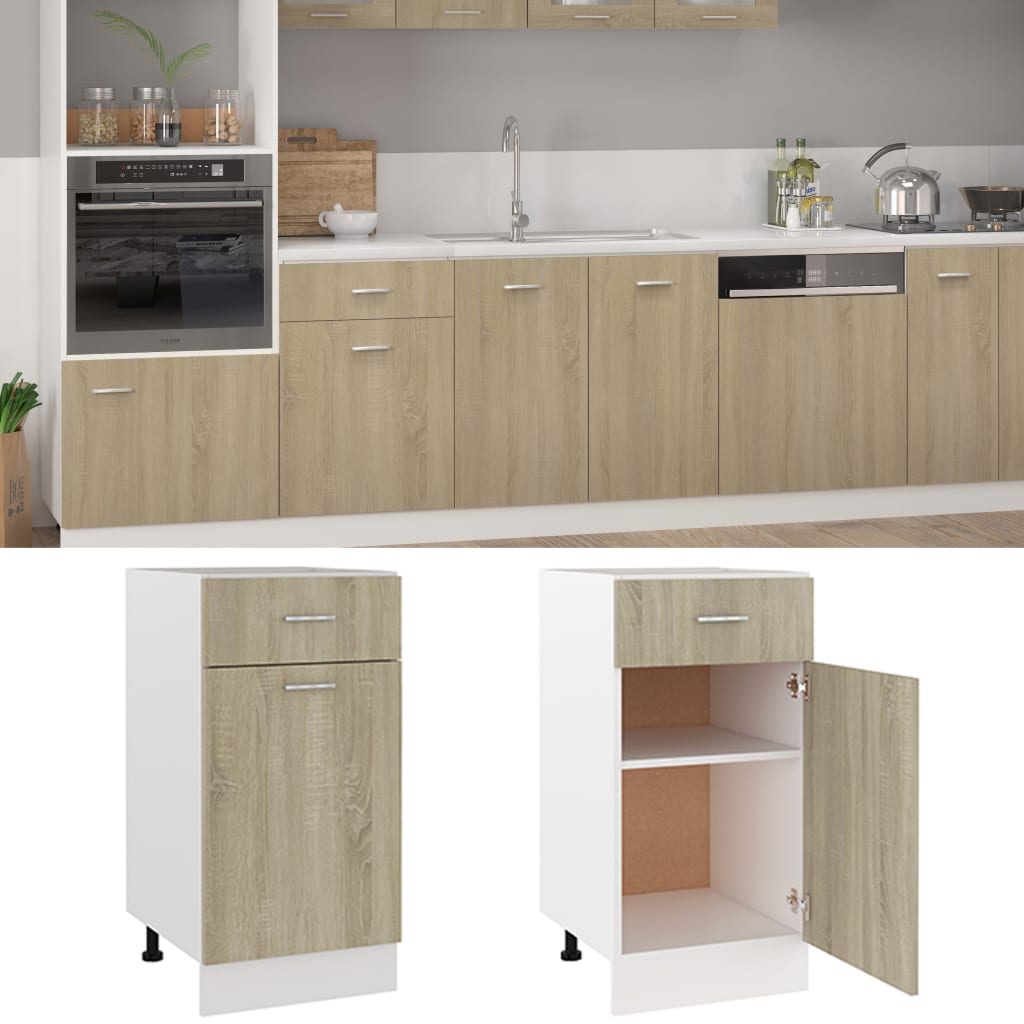vidaXL Schubunterschrank Sonoma-Eiche 40x46x81,5 cm Holzwerkstoff