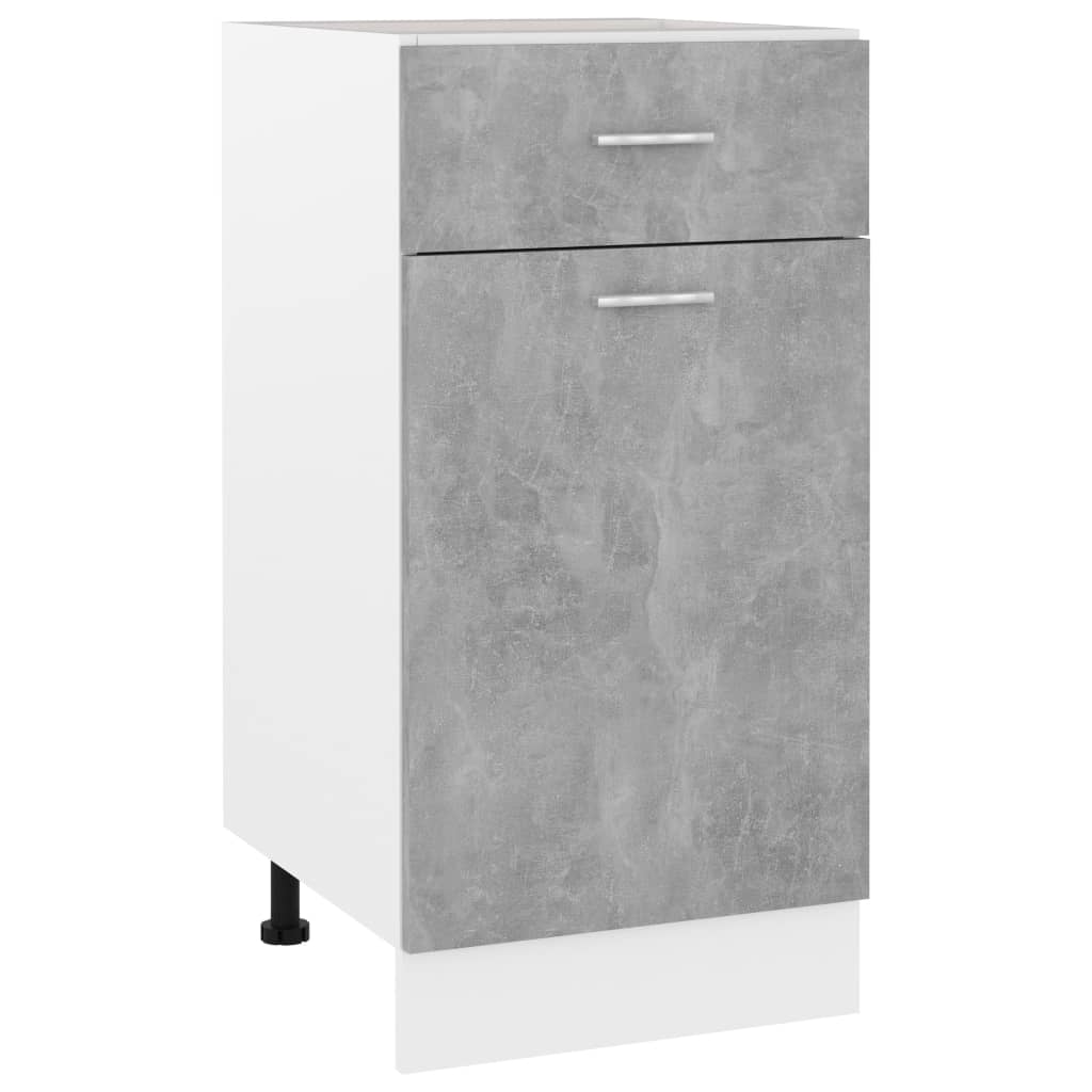 vidaXL Schubunterschrank Betongrau 40x46x81,5 cm Holzwerkstoff