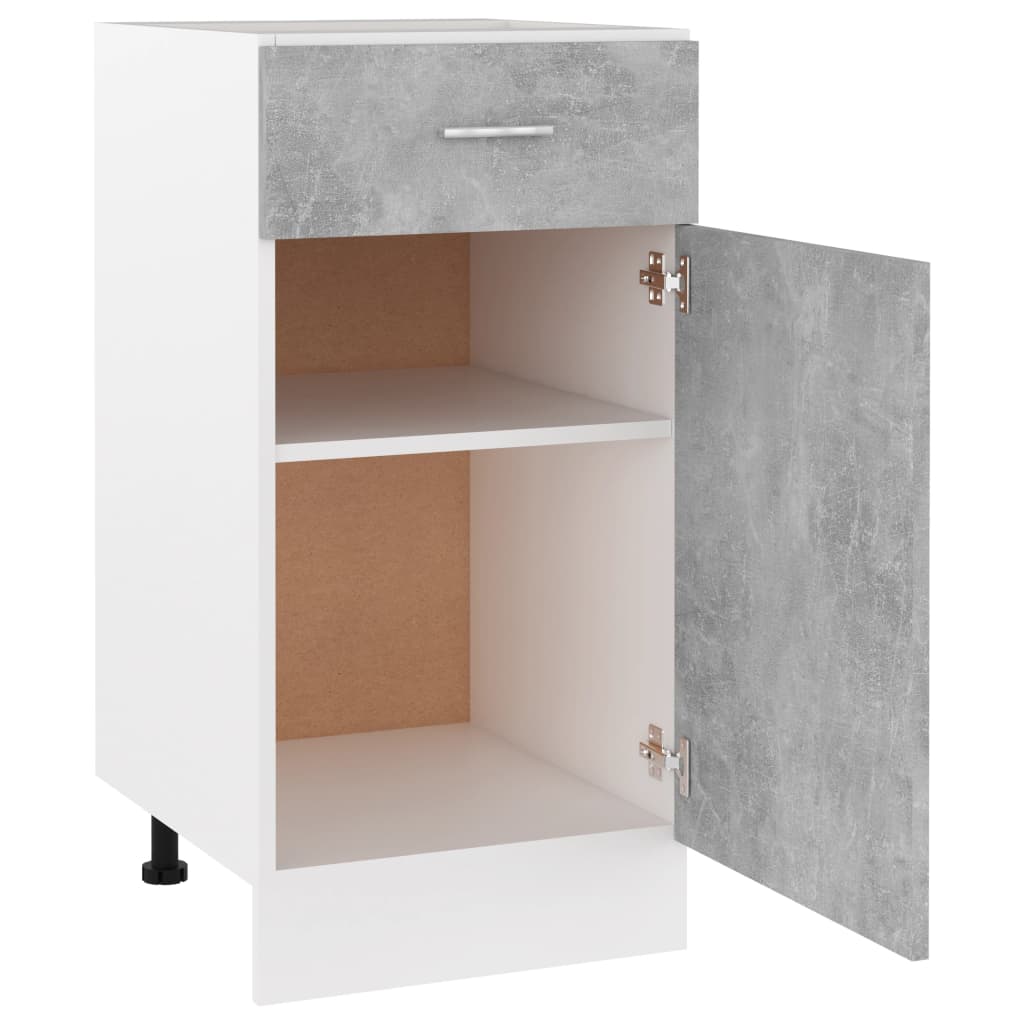 vidaXL Schubunterschrank Betongrau 40x46x81,5 cm Holzwerkstoff