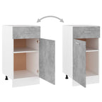 vidaXL Schubunterschrank Betongrau 40x46x81,5 cm Holzwerkstoff