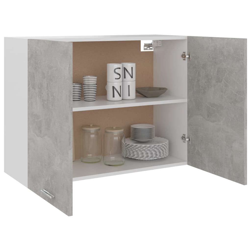 vidaXL Hängeschrank Betongrau 80x31x60 cm Holzwerkstoff