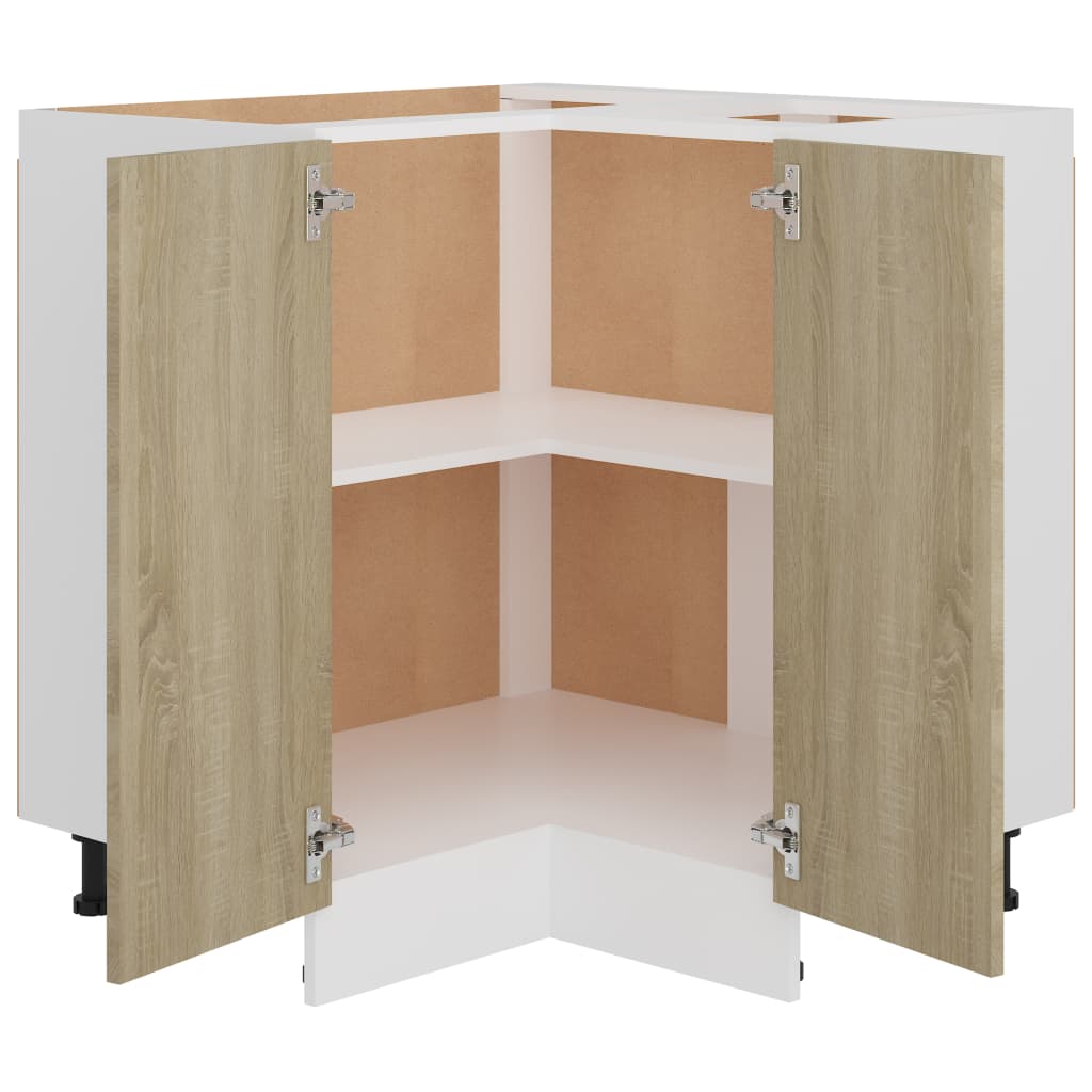 vidaXL Eckunterschrank Lyon Sonoma-Eiche 75,5x75,5x81,5 cm Holzwerkstoff