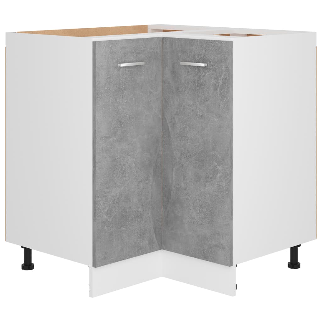 vidaXL Eckunterschrank Lyon Betongrau 75,5x75,5x81,5 cm Holzwerkstoff