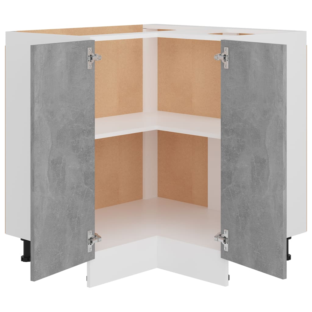 vidaXL Eckunterschrank Lyon Betongrau 75,5x75,5x81,5 cm Holzwerkstoff