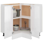 vidaXL Eckunterschrank Lyon Hochglanz-Weiß 75,5x75,5x81,5 cm Holzwerkstoff