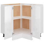 vidaXL Eckunterschrank Lyon Hochglanz-Weiß 75,5x75,5x81,5 cm Holzwerkstoff
