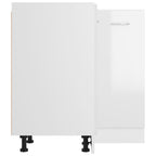 vidaXL Eckunterschrank Lyon Hochglanz-Weiß 75,5x75,5x81,5 cm Holzwerkstoff