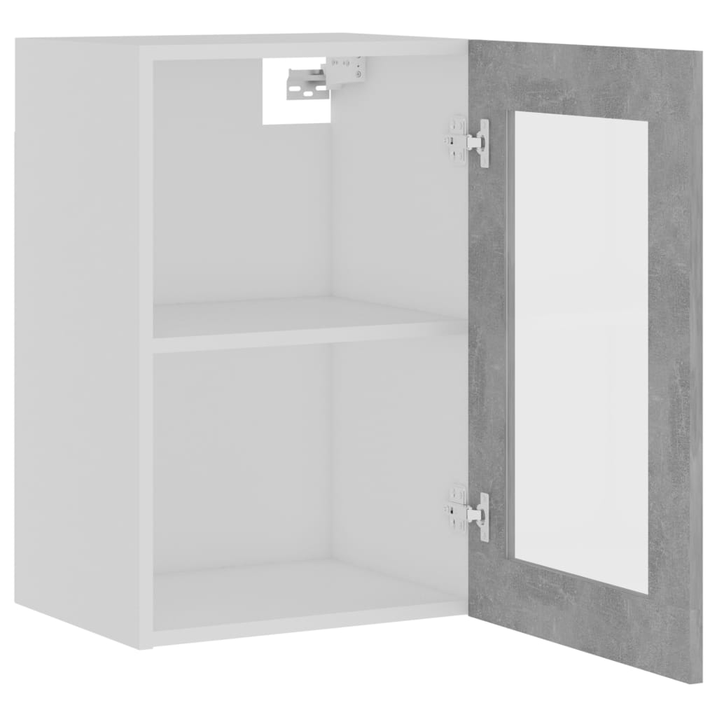 vidaXL Hängeglasschrank Lyon Betongrau 40x31x60 cm Holzwerkstoff