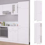 vidaXL Kühlumbauschrank Lyon Weiß 60x57x207 cm Holzwerkstoff