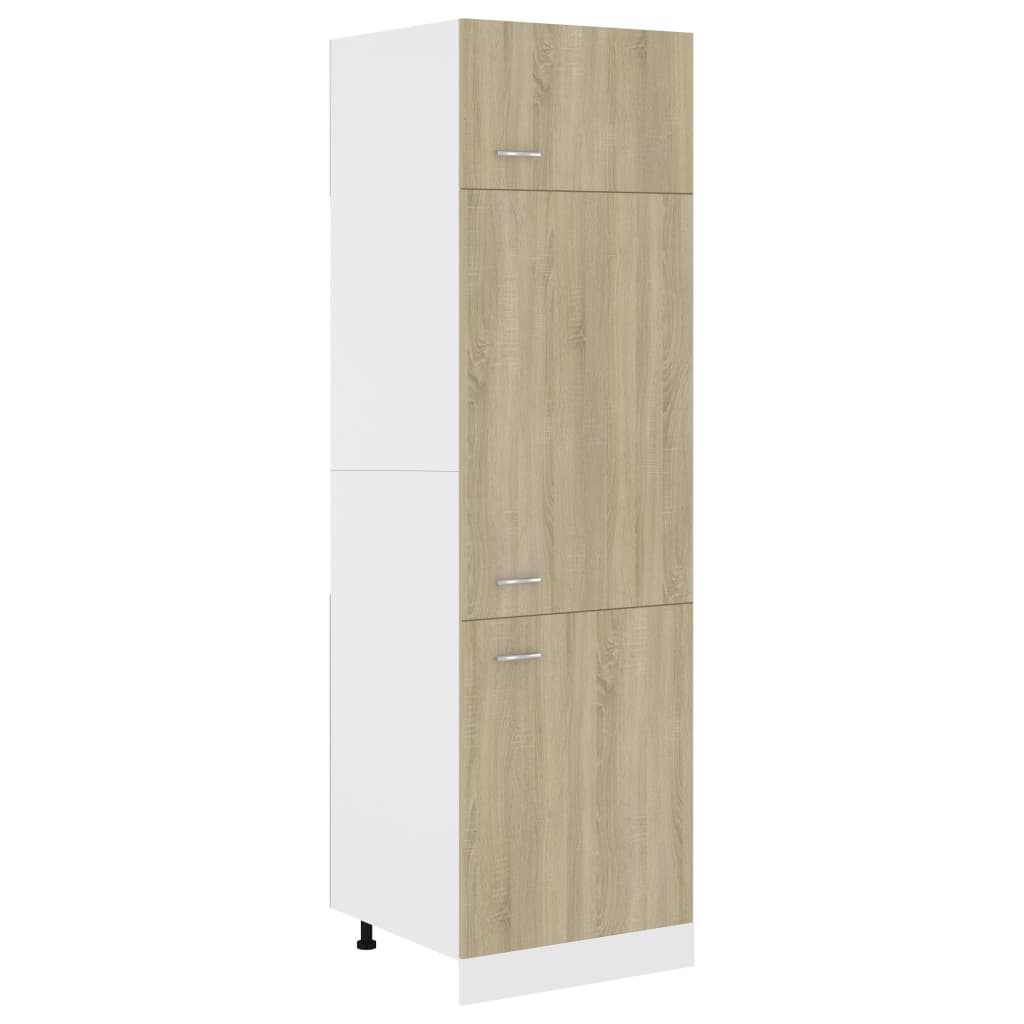 vidaXL Kühlumbauschrank Sonoma-Eiche 60x57x207 cm Holzwerkstoff