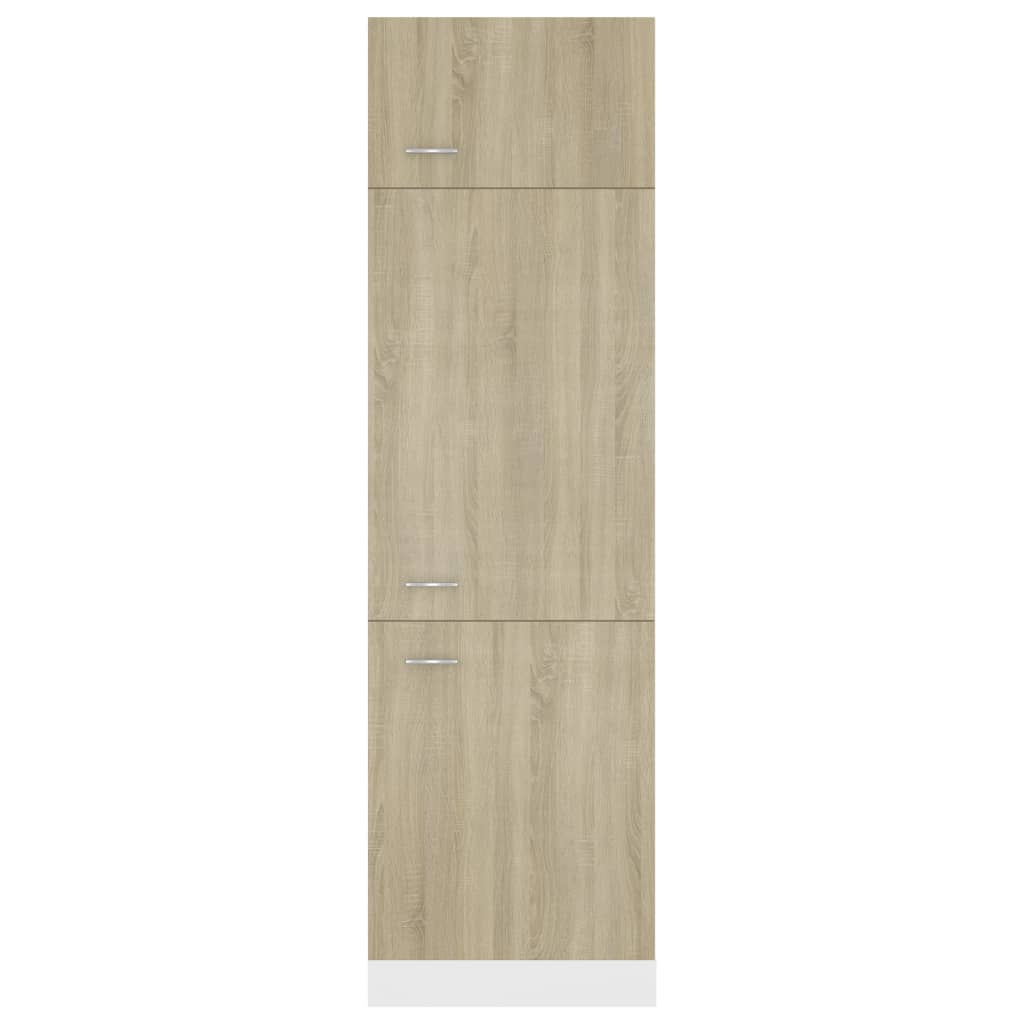vidaXL Kühlumbauschrank Sonoma-Eiche 60x57x207 cm Holzwerkstoff