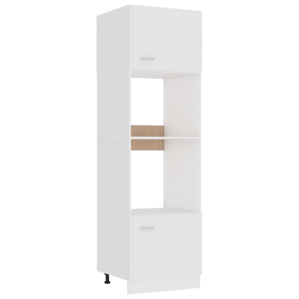 vidaXL Mikrowellenumbauschrank Lyon Weiß 60x57x207 cm Holzwerkstoff