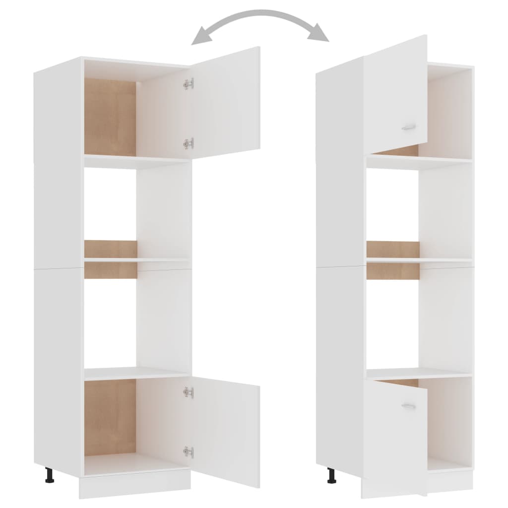 vidaXL Mikrowellenumbauschrank Lyon Weiß 60x57x207 cm Holzwerkstoff