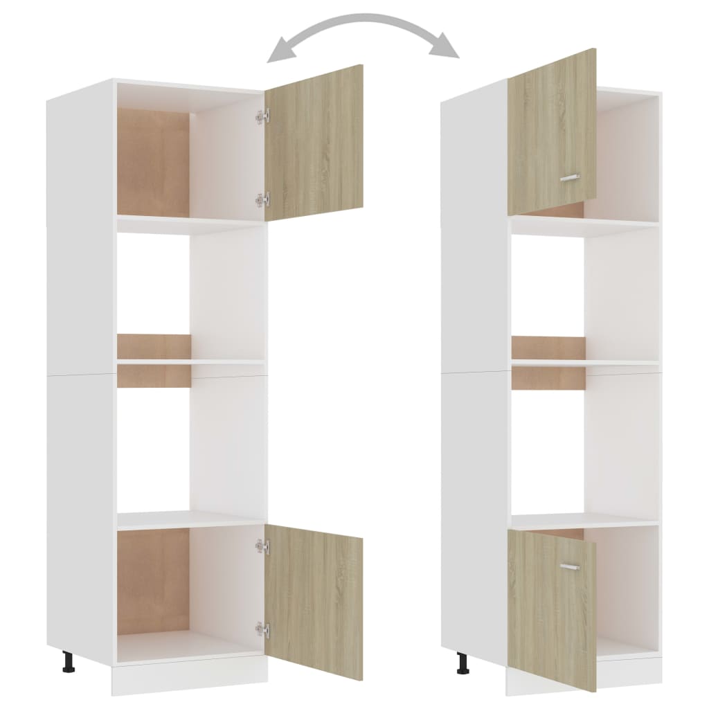 vidaXL Mikrowellenumbauschrank Sonoma-Eiche 60x57x207 cm Holzwerkstoff