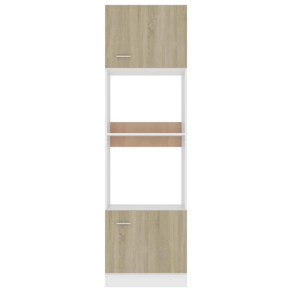 vidaXL Mikrowellenumbauschrank Sonoma-Eiche 60x57x207 cm Holzwerkstoff