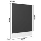vidaXL Geschirrspülerblende Grau 45x3x67 cm Holzwerkstoff