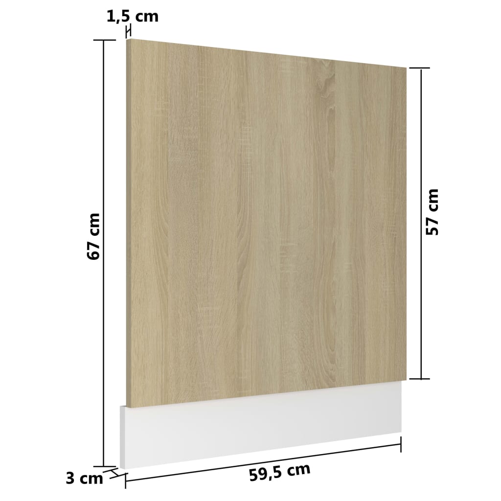 vidaXL Geschirrspülerblende Lyon Sonoma-Eiche 59,5x3x67 cm Holzwerkstoff
