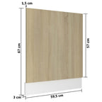 vidaXL Geschirrspülerblende Lyon Sonoma-Eiche 59,5x3x67 cm Holzwerkstoff