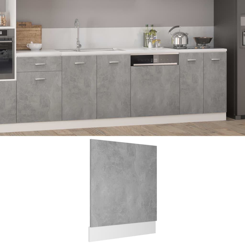 vidaXL Geschirrspülerblende Lyon Betongrau 59,5x3x67 cm Holzwerkstoff