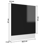 vidaXL Geschirrspülerblende Hochglanz-Schwarz 59,5x3x67 cm