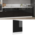 vidaXL Geschirrspülerblende Hochglanz-Schwarz 59,5x3x67 cm