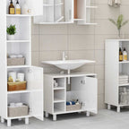 vidaXL Badezimmerschrank Hochglanz-Weiß 60x32x53,5 cm Holzwerkstoff