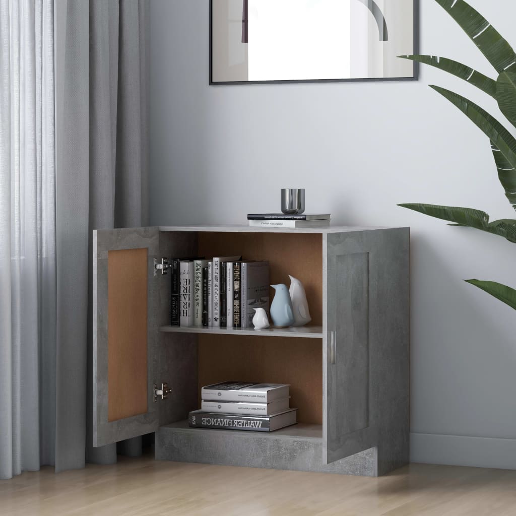 vidaXL Bücherschrank Betongrau 82,5x30,5x80 cm Holzwerkstoff