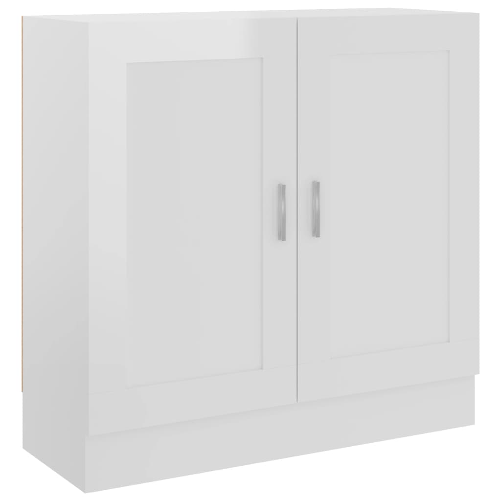 vidaXL Bücherschrank Hochglanz-Weiß 82,5x30,5x80 cm Holzwerkstoff