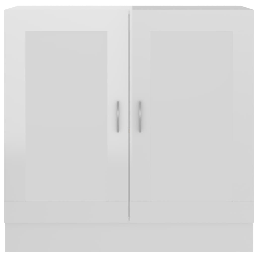 vidaXL Bücherschrank Hochglanz-Weiß 82,5x30,5x80 cm Holzwerkstoff