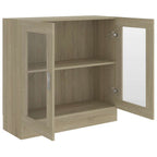 vidaXL Vitrinenschrank Sonoma-Eiche 82,5x30,5x80 cm Holzwerkstoff