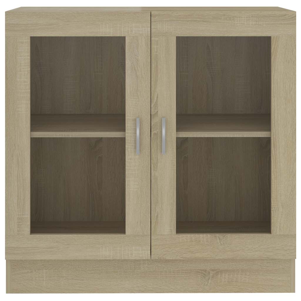 vidaXL Vitrinenschrank Sonoma-Eiche 82,5x30,5x80 cm Holzwerkstoff