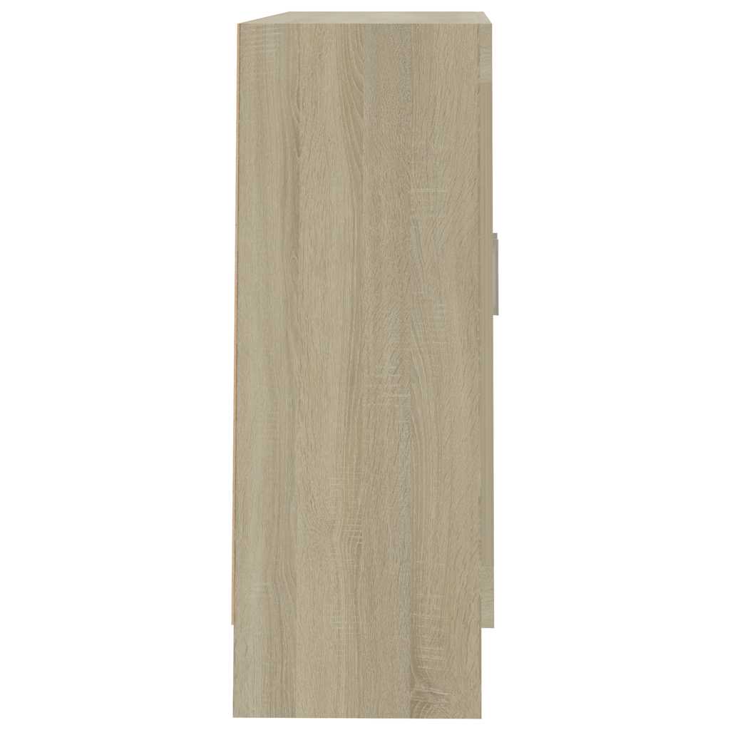 vidaXL Vitrinenschrank Sonoma-Eiche 82,5x30,5x80 cm Holzwerkstoff