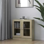 vidaXL Vitrinenschrank Sonoma-Eiche 82,5x30,5x80 cm Holzwerkstoff