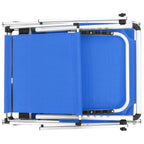 vidaXL Klappbare Sonnenliegen mit Dach 2 Stk. Aluminium Textilene Blau