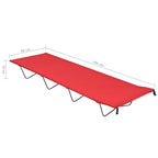 vidaXL Campingliege 180x60x19 cm Oxford-Gewebe und Stahl Rot