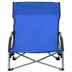 vidaXL Klappbare Strandstühle 2 Stk. Blau Stoff