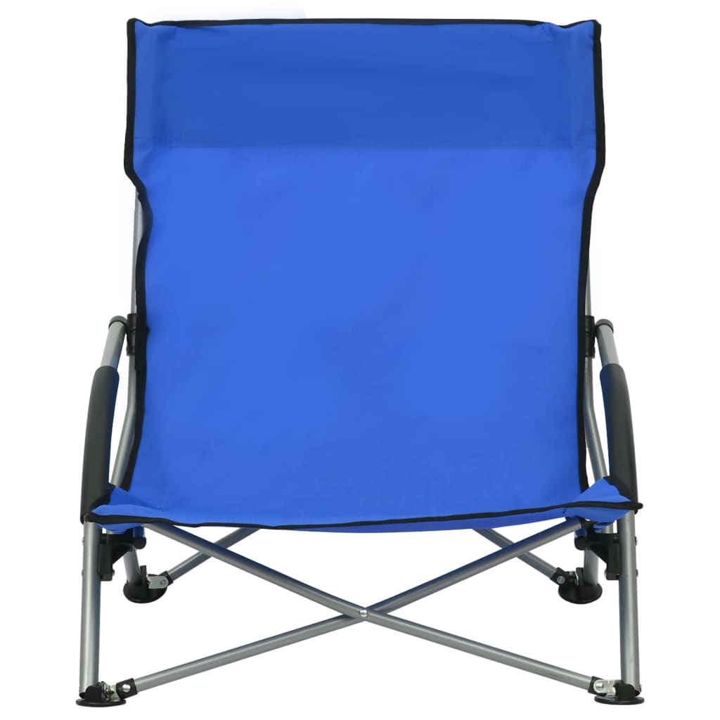 vidaXL Klappbare Strandstühle 2 Stk. Blau Stoff