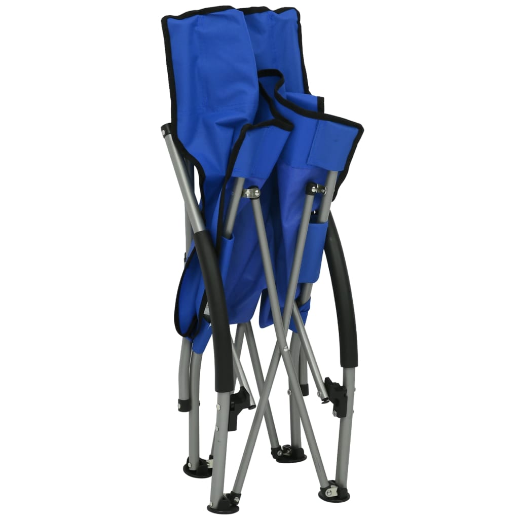 vidaXL Klappbare Strandstühle 2 Stk. Blau Stoff