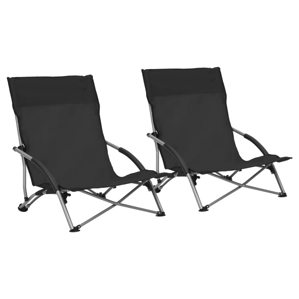 vidaXL Klappbare Strandstühle 2 Stk. Blau Stoff