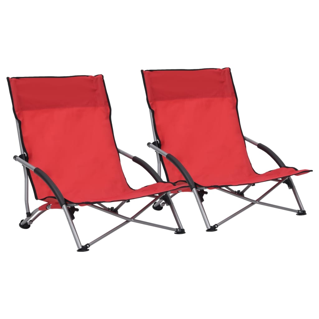 vidaXL Klappbare Strandstühle 2 Stk. Blau Stoff