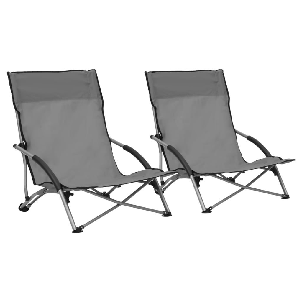 vidaXL Klappbare Strandstühle 2 Stk. Blau Stoff