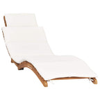 vidaXL Klappbare Sonnenliege mit Cremeweißer Auflage Massivholz Teak